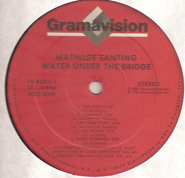 Mathilde Santing - Water Under The Bridge (Vinyl, LP, Album, Reissue) Very Good Plus (VG+) / Very Good (VG)
