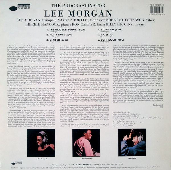 Lee Morgan - The Procrastinator (Vinyl, LP, Album, Limited Edition, Reissue, Remastered, Stereo) Near Mint (NM or M-) / Near Mint (NM or M-)