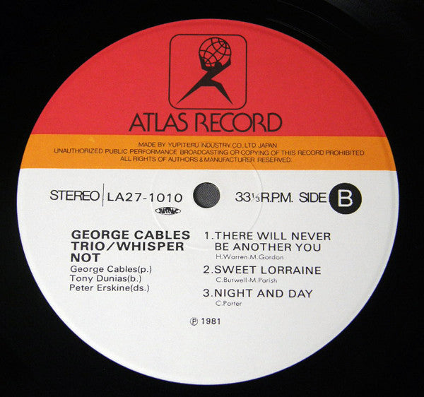 George Cables Trio - Whisper Not (Vinyl, LP, Album)