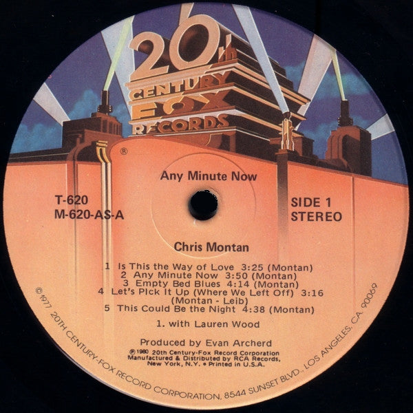 Chris Montan - Any Minute Now (Vinyl, LP, Album) Very Good Plus (VG+) / Very Good Plus (VG+)