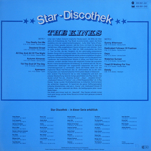 The Kinks - Star-Discothek (LP, Compilation, Repress) - Very Good (VG) / Very Good (VG)