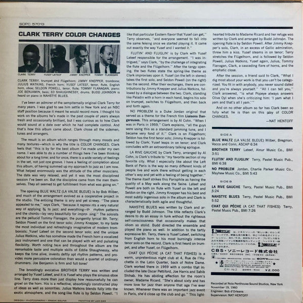 Clark Terry - Color Changes (Vinyl, LP, Album, Reissue, Mono) Very Good Plus (VG+) / Very Good Plus (VG+)