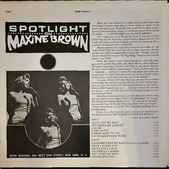 Maxine Brown - Spotlight On Maxine Brown (Vinyl, LP, Album, Stereo) Very Good Plus (VG+) / Good Plus (G+)