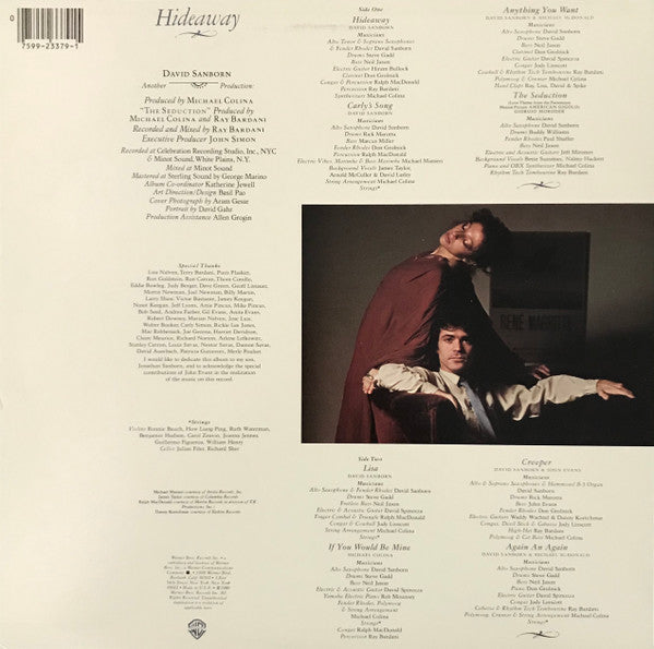 David Sanborn - Hideaway (Vinyl, LP, Album) Very Good (VG) / Very Good (VG)