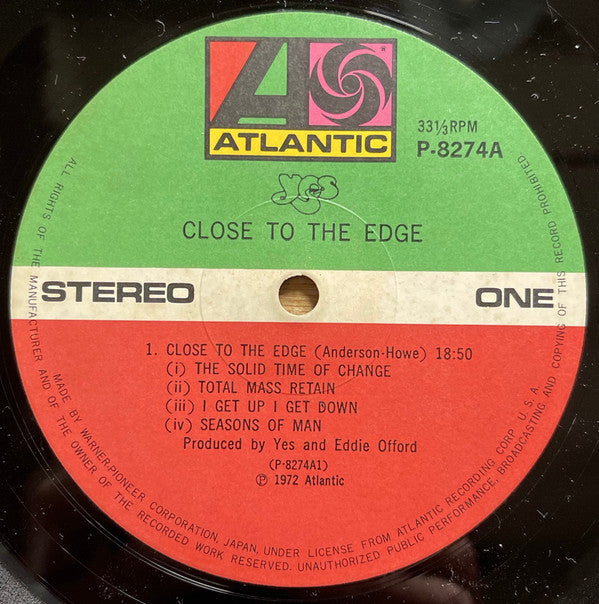 Yes - Close To The Edge = Kiseki (Vinyl, LP, Album) Very Good Plus (VG+) / Very Good (VG)
