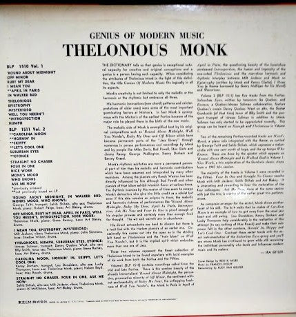 Thelonious Monk - Genius Of Modern Music Volume 2 (Vinyl, LP, Compilation, Reissue, Mono) Very Good Plus (VG+) / Good Plus (G+)