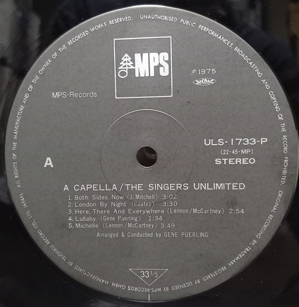 The Singers Unlimited - A Capella (Vinyl, LP, Album, Limited Edition, Reissue) Very Good Plus (VG+) / Very Good Plus (VG+)
