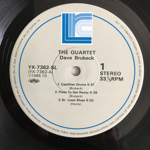 Dave Brubeck - The Quartet (Vinyl, LP, Compilation, Reissue, Stereo) Near Mint (NM or M-) / Very Good Plus (VG+)