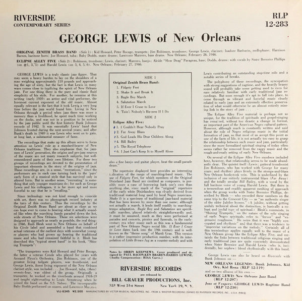 George Lewis (2) - George Lewis Of New Orleans (Vinyl, LP, Compilation, Reissue, Mono) Very Good Plus (VG+) / Very Good (VG)