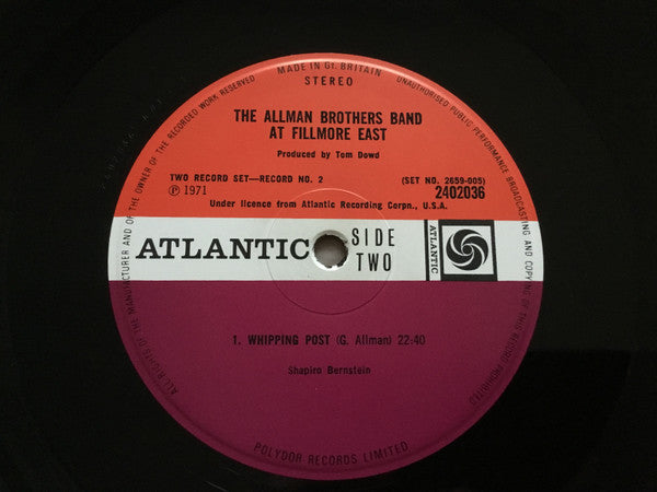 The Allman Brothers Band - The Allman Brothers Band At Fillmore East (2xVinyl, LP, Album) Very Good Plus (VG+) / Very Good Plus (VG+)