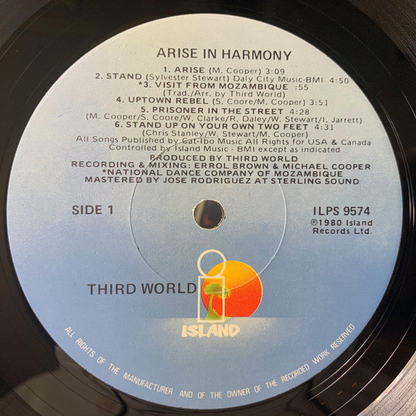 Third World - Arise In Harmony (Vinyl, LP, Album, Stereo) Good Plus (G+) / Very Good Plus (VG+)