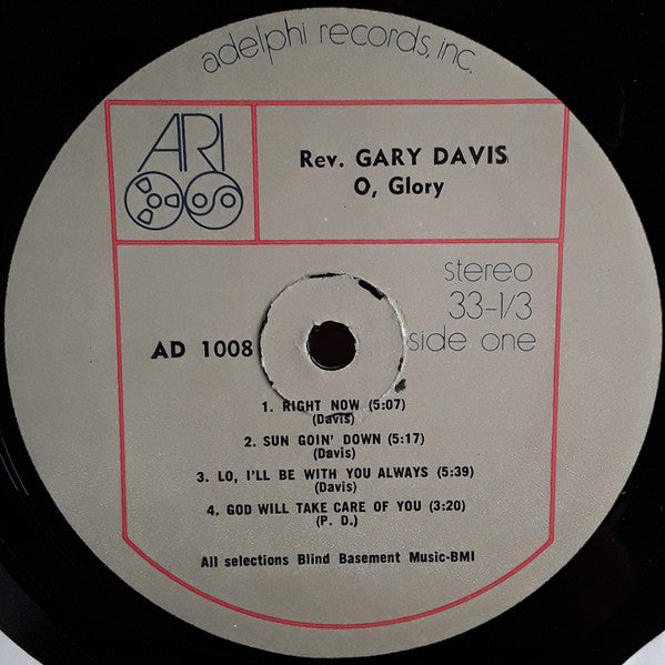Rev. Gary Davis - O, Glory (Vinyl, LP, Album) Good Plus (G+) / Good Plus (G+)