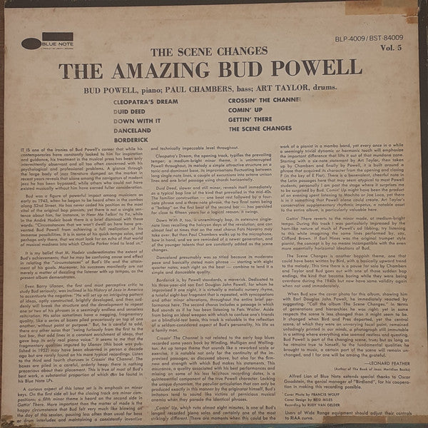 Bud Powell - The Scene Changes, Vol. 5 (Vinyl, LP, Album, Reissue, Stereo) Very Good (VG) / Very Good (VG)