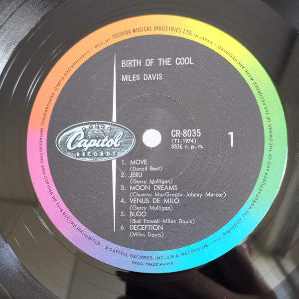 Miles Davis - Birth Of The Cool (Vinyl, LP, Album, Compilation, Mono)