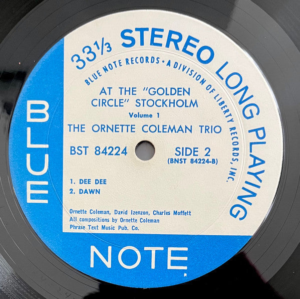 The Ornette Coleman Trio - At The "Golden Circle" Stockholm (Volume One) (Vinyl, LP, Album, Repress, Stereo) Very Good (VG) / Very Good Plus (VG+)
