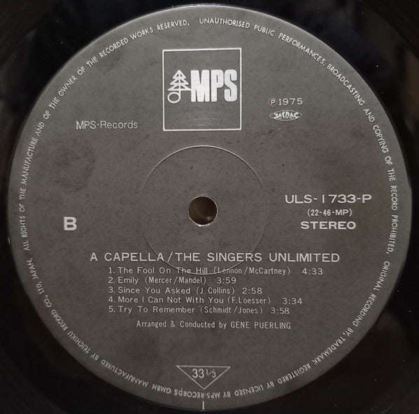The Singers Unlimited - A Capella (Vinyl, LP, Album, Limited Edition, Reissue) Very Good Plus (VG+) / Very Good Plus (VG+)