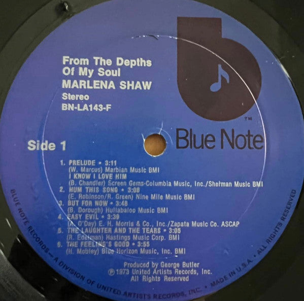 Marlena Shaw - From The Depths Of My Soul (Vinyl, LP) Very Good Plus (VG+) / Very Good Plus (VG+)