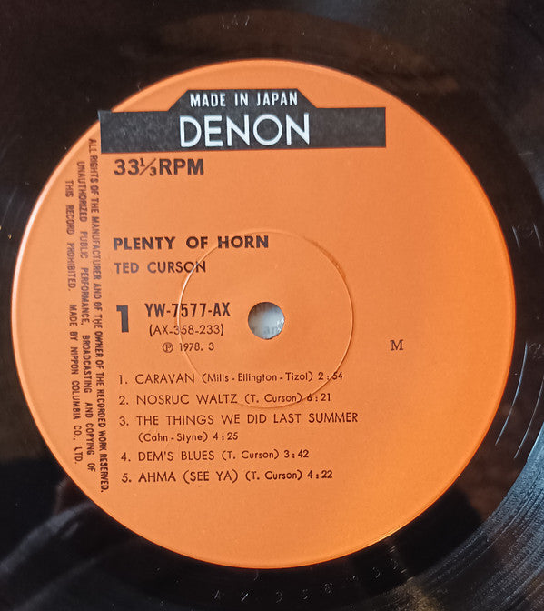 Ted Curson - Plenty Of Horn (Vinyl, LP, Album, Reissue, Mono) Very Good Plus (VG+) / Very Good (VG)