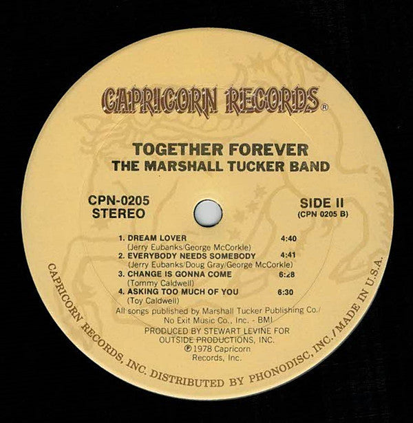 The Marshall Tucker Band - Together Forever (Vinyl, LP, Album, Stereo) Very Good Plus (VG+) / Very Good (VG)