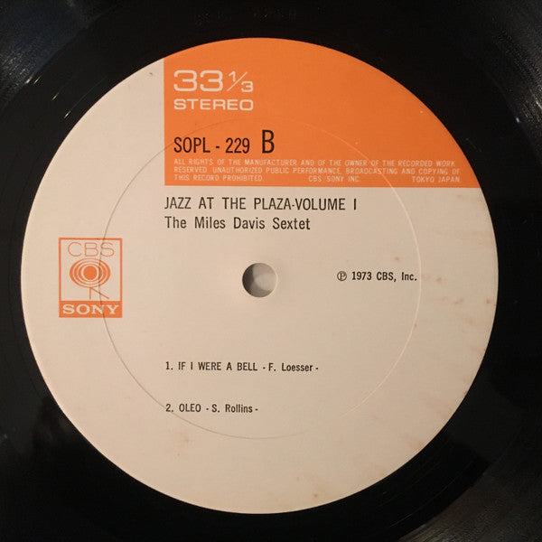 The Miles Davis Sextet - Jazz At The Plaza Vol. 1 (Vinyl, LP, Album, Reissue) Very Good (VG) / Very Good Plus (VG+)