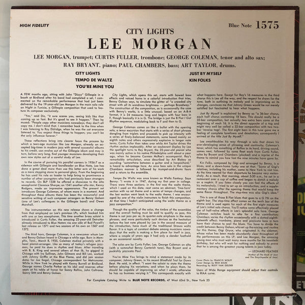 Lee Morgan - City Lights (Vinyl, LP, Repress, Mono) Very Good (VG) / No Cover