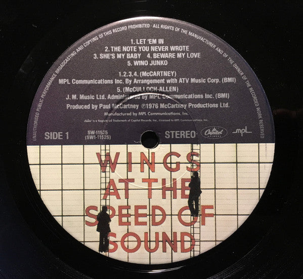 Wings (2) - Wings At The Speed Of Sound (Vinyl, LP, Album) Good Plus (G+) / Very Good (VG)