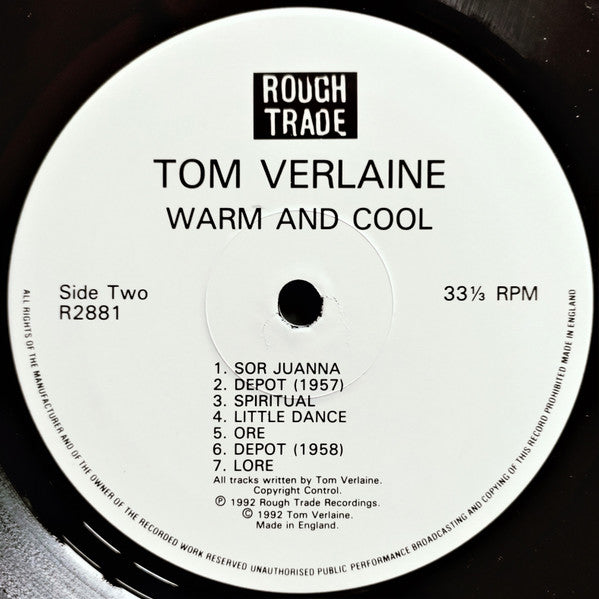 Tom Verlaine - Warm And Cool (Vinyl, LP, Album) Very Good Plus (VG+) / Very Good Plus (VG+)