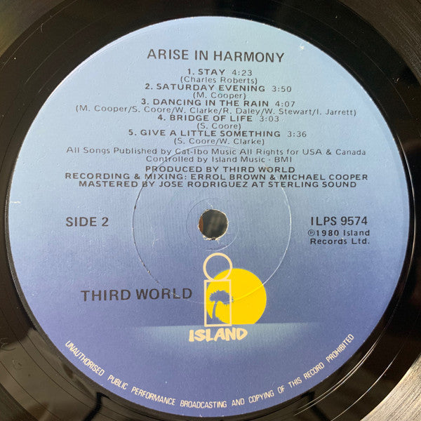 Third World - Arise In Harmony (Vinyl, LP, Album, Stereo)