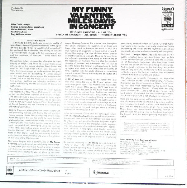 Miles Davis - My Funny Valentine - Miles Davis In Concert (Vinyl, L...