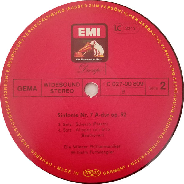 Ludwig van Beethoven - Sinfonie Nr. 7 (Vinyl, LP, Mono) Very Good Plus (VG+) / Very Good (VG)