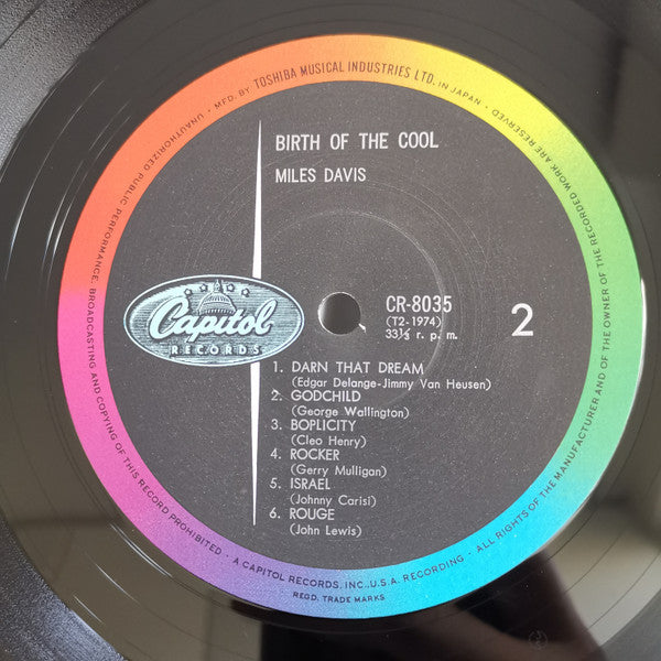 Miles Davis - Birth Of The Cool (Vinyl, LP, Album, Compilation, Mono)