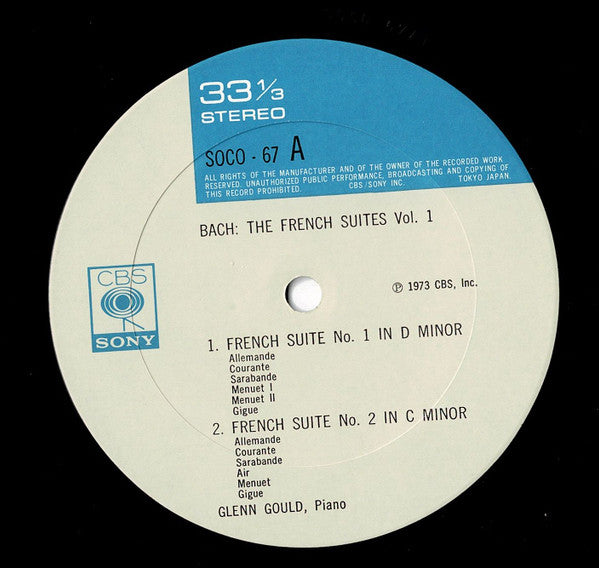 Glenn Gould - The French Suites, Vol. 1, Nos. 1-4 (Vinyl, LP, Album, Stereo) Very Good Plus (VG+) / Very Good (VG)