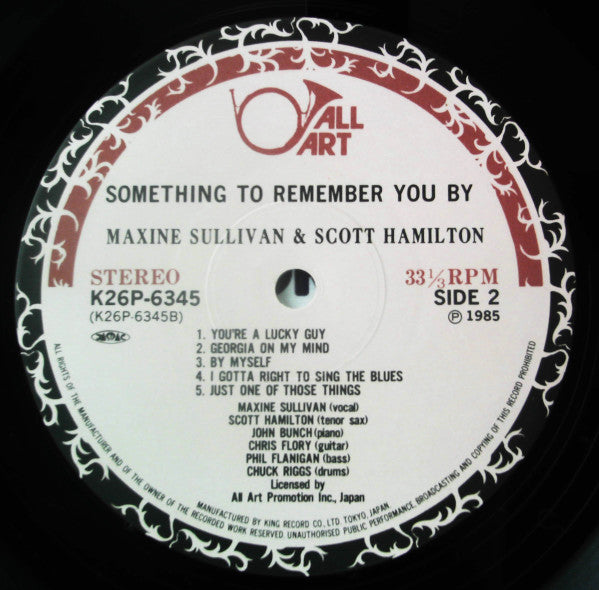Maxine Sullivan - Something To Remember You By (Vinyl, LP, Album, Stereo) Very Good Plus (VG+) / Very Good Plus (VG+)