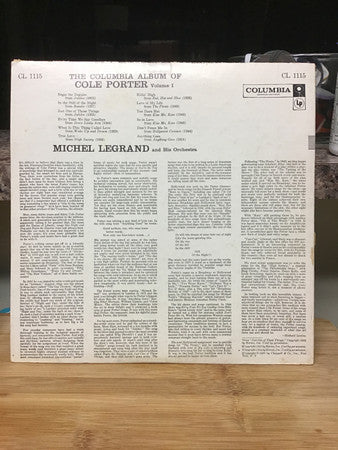 Michel Legrand Et Son Orchestre - The Columbia Album Of Cole Porter (Vinyl, LP, Album, Mono) Very Good (VG) / Very Good (VG)