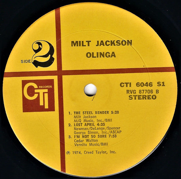 Milt Jackson - Olinga (Vinyl, LP, Album) Very Good (VG) / Very Good Plus (VG+)