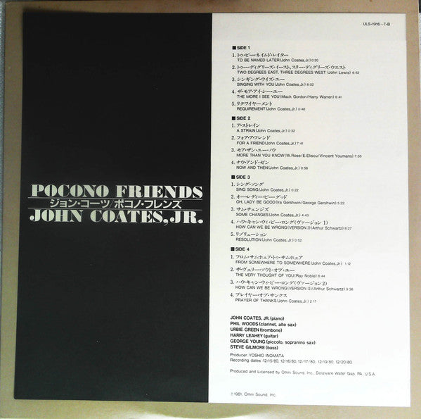 John Coates, Jr - Pocono Friends (2xVinyl, LP, Album, Stereo) Very Good Plus (VG+) / Very Good Plus (VG+)