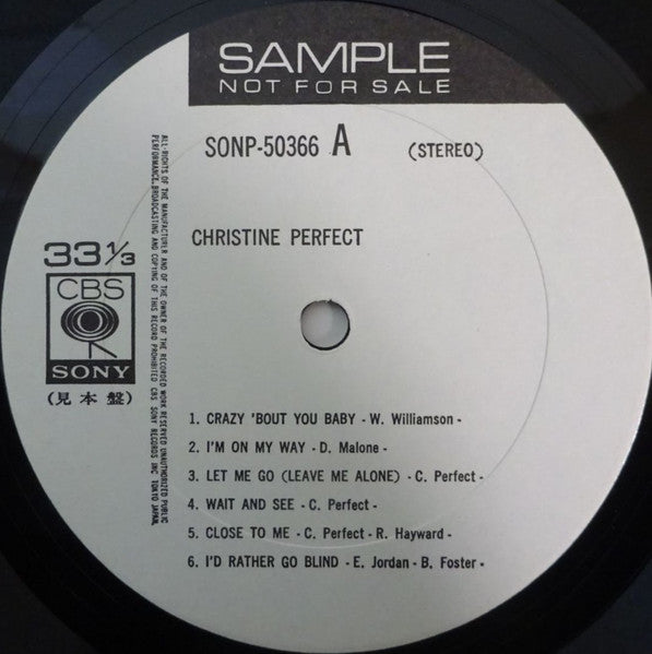 Christine Perfect - Christine Perfect (Vinyl, LP, Album, Promo) Near Mint (NM or M-) / Very Good Plus (VG+)