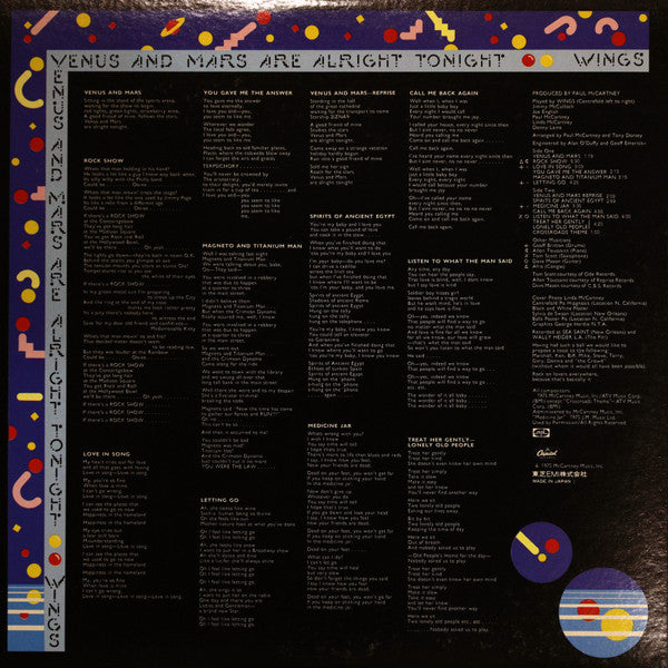 Wings (2) - Venus And Mars (Vinyl, LP, Album, Stereo)