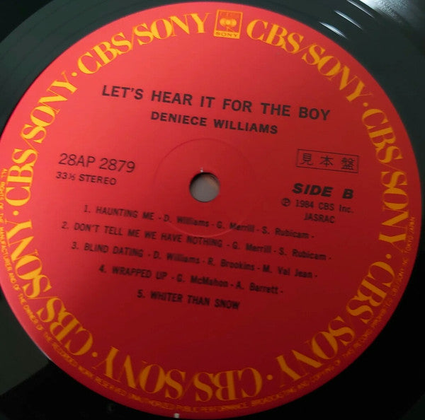 Deniece Williams - Let's Hear It For The Boy (Vinyl, LP, Album, Promo) Very Good Plus (VG+) / Very Good Plus (VG+)