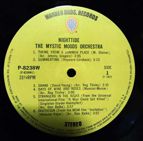 The Mystic Moods Orchestra - Nighttide (Vinyl, LP, Album, Stereo) Very Good Plus (VG+) / Good Plus (G+)