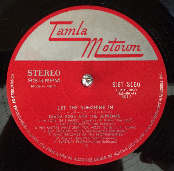 The Supremes - Let The Sunshine In (Vinyl, LP, Album, Stereo) Very Good (VG) / Very Good (VG)