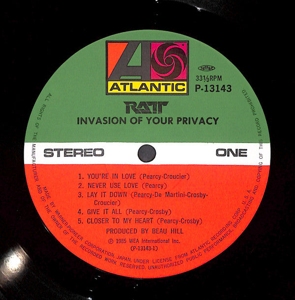 Ratt - Invasion Of Your Privacy (Vinyl, LP, Album)