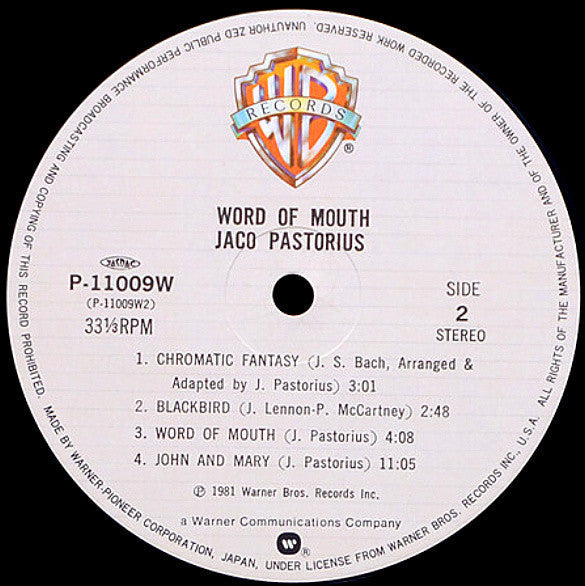 Jaco Pastorius - Word Of Mouth (Vinyl, LP, Album)