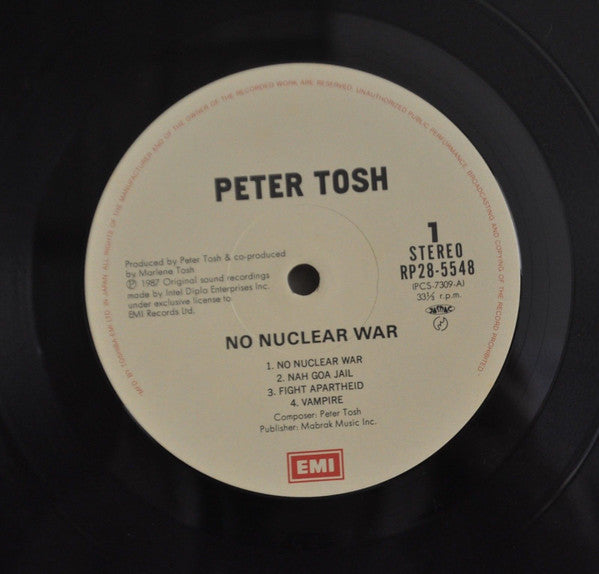 Peter Tosh - No Nuclear War (Vinyl, LP, Album) Near Mint (NM or M-) / Near Mint (NM or M-)