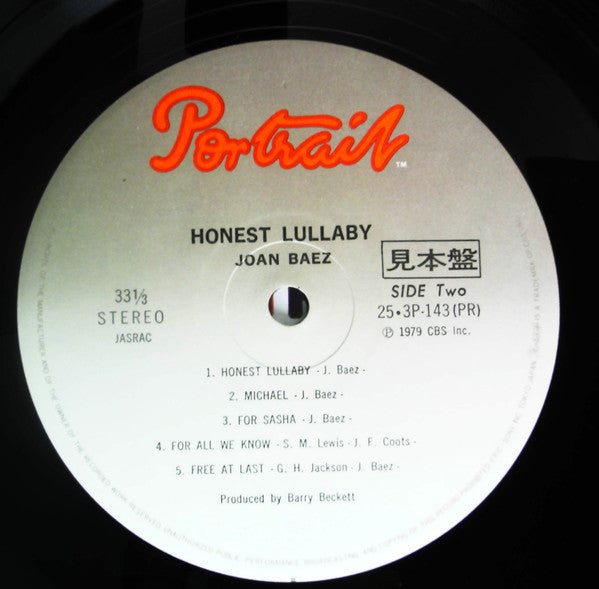 Joan Baez - Honest Lullaby (Vinyl, LP, Album) Very Good Plus (VG+) / Very Good (VG)