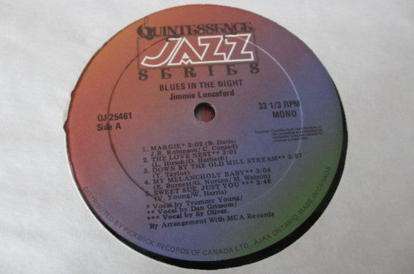 Jimmie Lunceford - Blues In The Night (Vinyl, LP, Compilation, Remastered, Mono) Very Good Plus (VG+) / Very Good Plus (VG+)