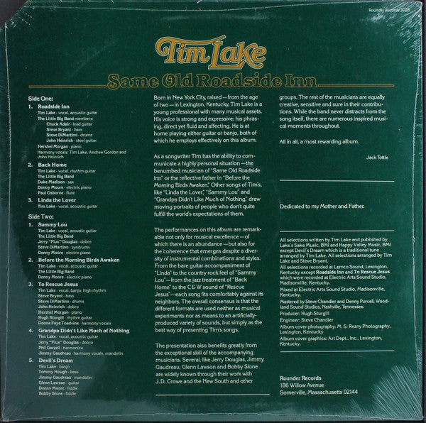 Tim Lake - Same Old Roadside Inn (Vinyl, LP, Album) Good Plus (G+) / Very Good (VG)