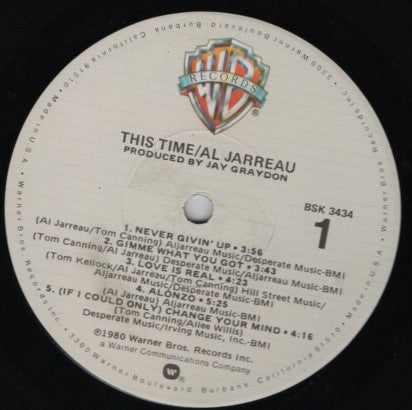 Al Jarreau - This Time (Vinyl, LP, Album) Very Good (VG) / Near Mint (NM or M-)
