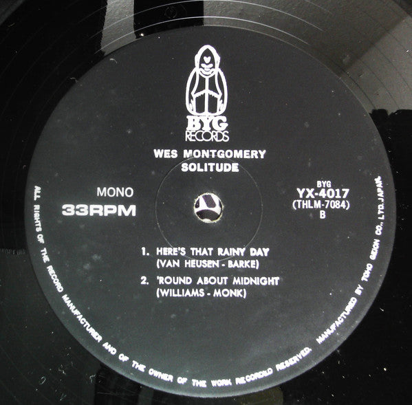 Wes Montgomery - Solitude (2xVinyl, LP, Album, Mono) Very Good (VG) / Good Plus (G+)