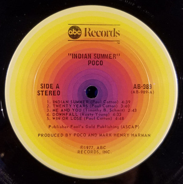 Poco (3) - Indian Summer (Vinyl, LP, Album, Stereo)